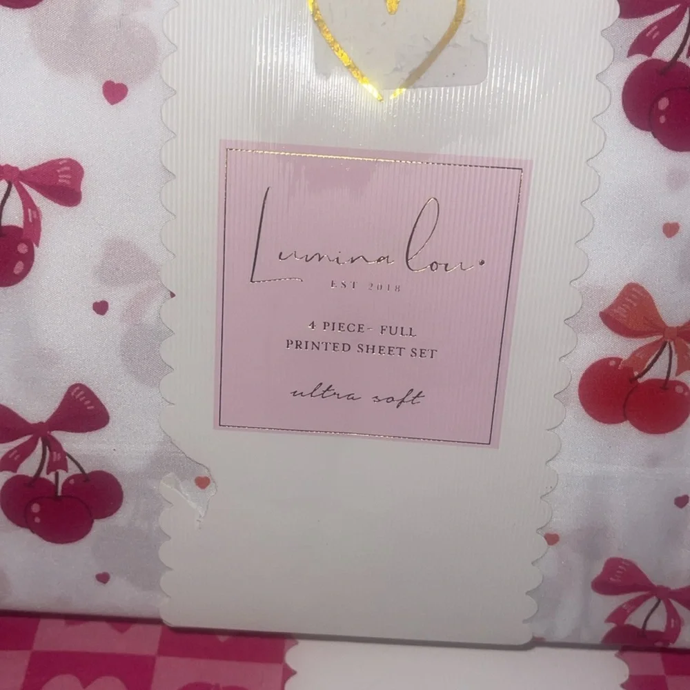 Lauren Love Cherry Print Sheet Set - Full